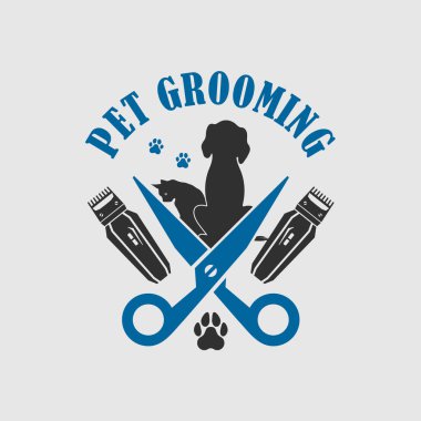 Evcil Hayvan Bakım Salonu Posteri. Vektör illüstrasyonu.