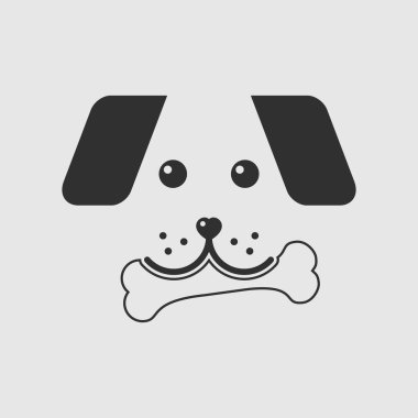 Şirin Köpek Suratı Simgesi. Vektör illüstrasyonu.