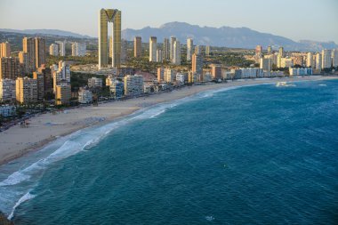 Benidorm'da şeridinin görünüm