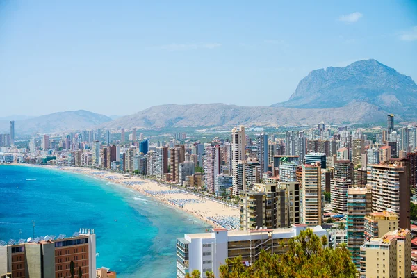 Uitzicht op de kustlijn in Benidorm — Stockfoto