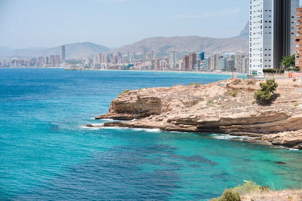 Vista da costa em Benidorm — Fotografia de Stock