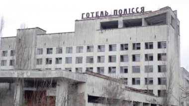 Terk edilmiş otel Polesie Pripyat Merkezi.