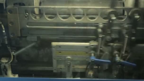 Work of conveyor newspaper and magazine typography, production line — Stock Video