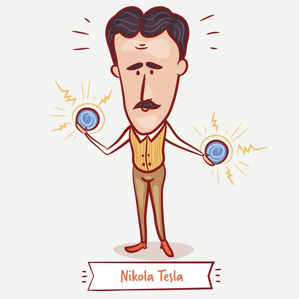 Bilim adamı Nikola Tesla — Stok Vektör