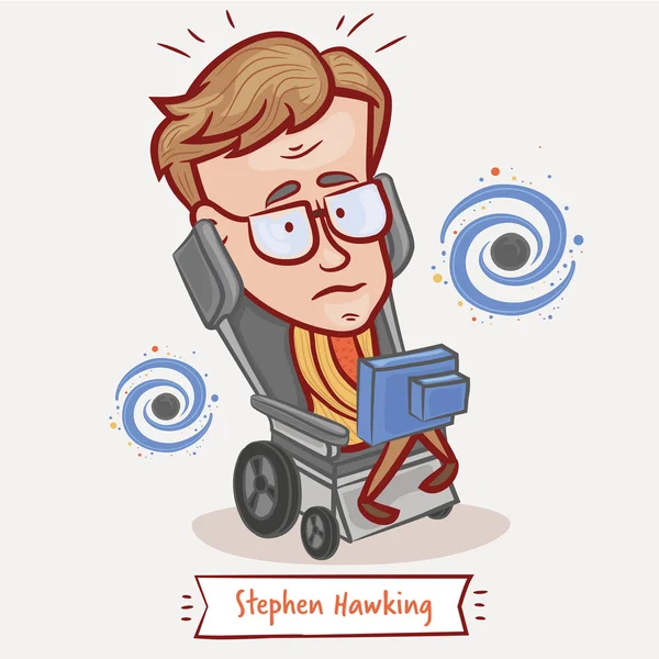 Stephen Hawking の肖像画 — ストックベクタ