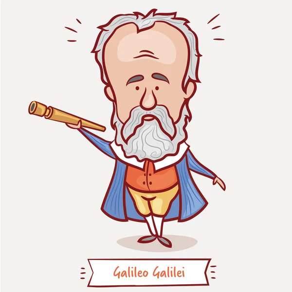 Astrónomo Galileo Galilei — Vector de stock