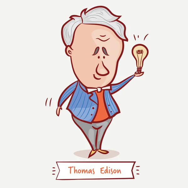 Inventor Thomas Edison — Stock Vector