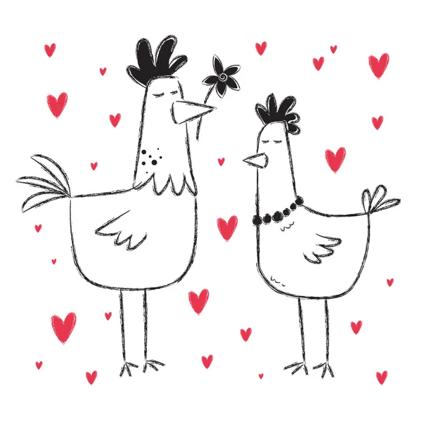 Sevgililer günü kartı tavuk ile