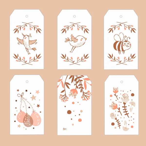 Handdrawn cute gift tags — стоковый вектор