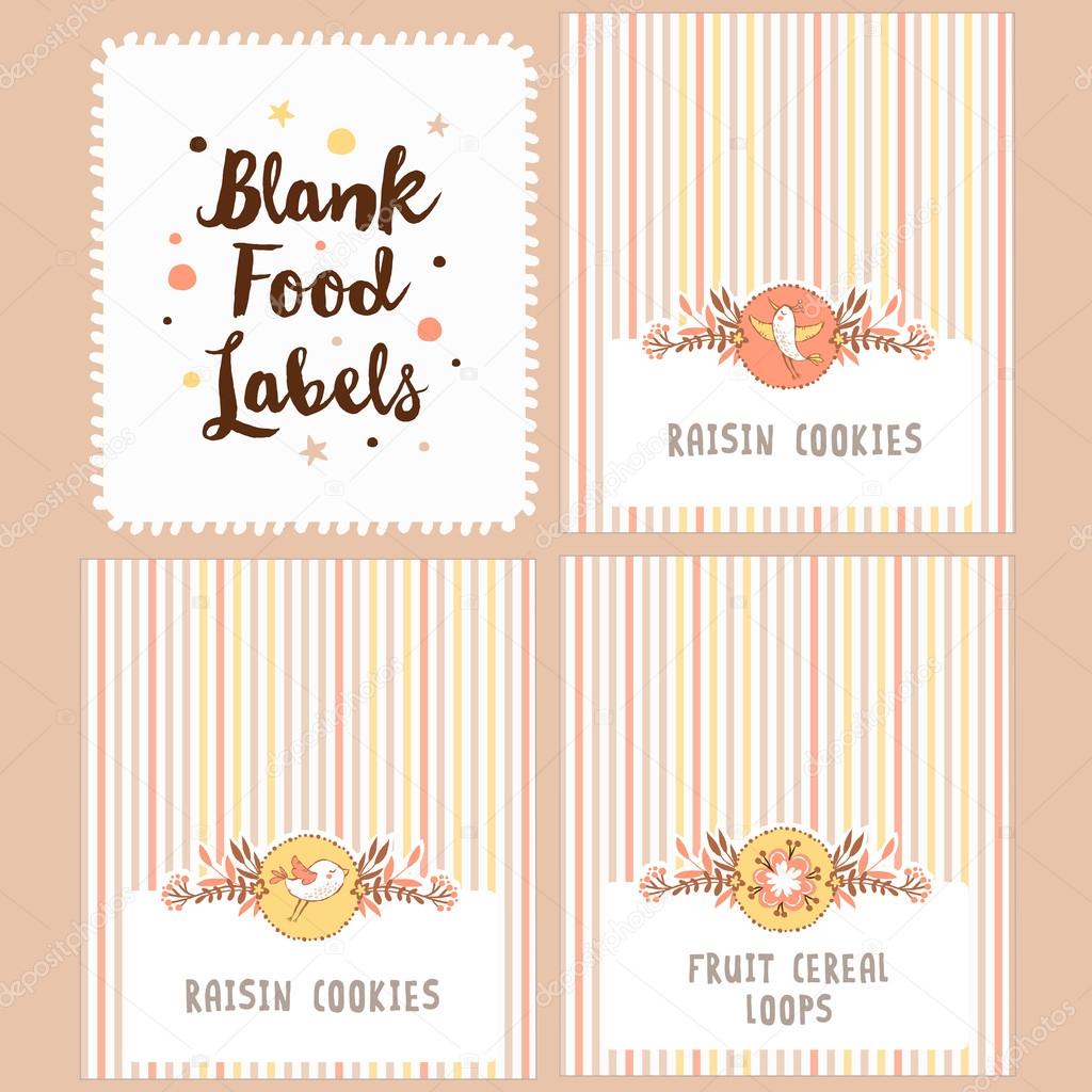 Collection of blank food labels Stock Vector Image by ©Yeticrab With Regard To Blank Food Label Template
