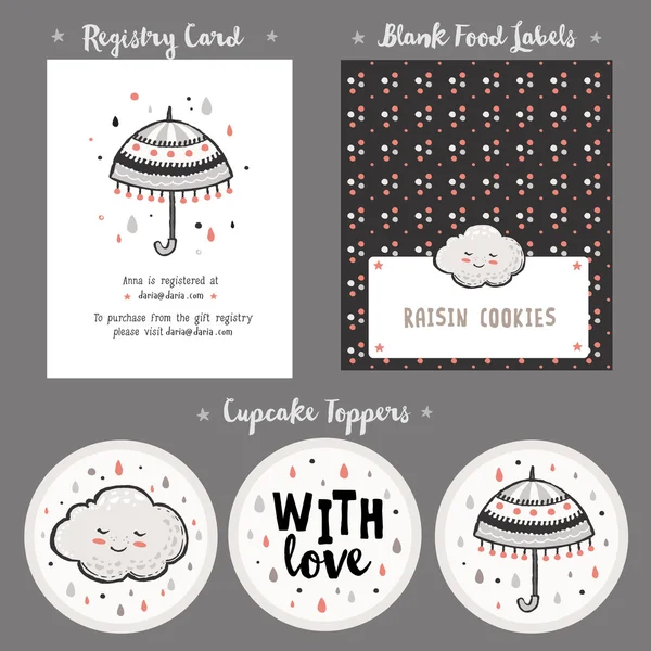 Bebek duş kartları şablonları 