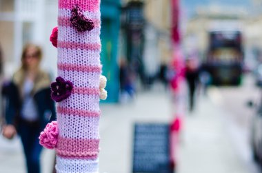 Yarn bombing in Bath, Somerset, UK clipart