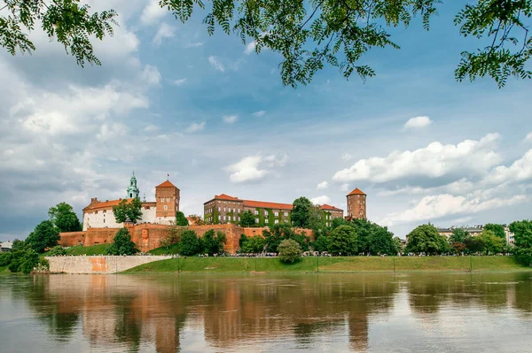 Blick Auf Den Wawel Krakau Polen Von Der Weichsel Einem — Stockfoto