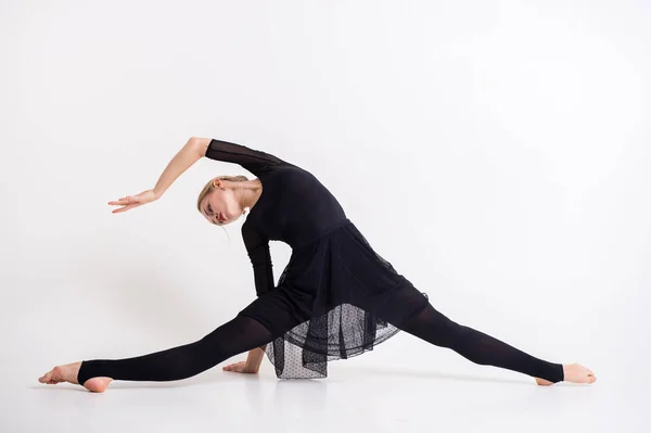 Conceito Ginástica Artística Modelo Caucasiano Altura Máxima Rapariga Engajada Arte — Fotografia de Stock