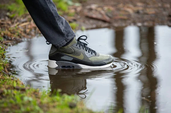 Minsk Belarus Juli 2018 Nike Air Max Ultra Mannelijke Been Stockfoto