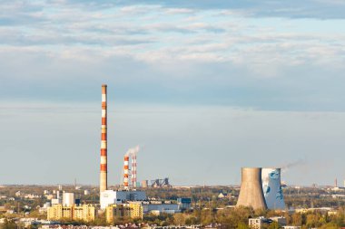 Krakow, Polonya - 26 Nisan 2019: Krakow 'un en eski tepesinden görüntü (Kopiec Kraka))