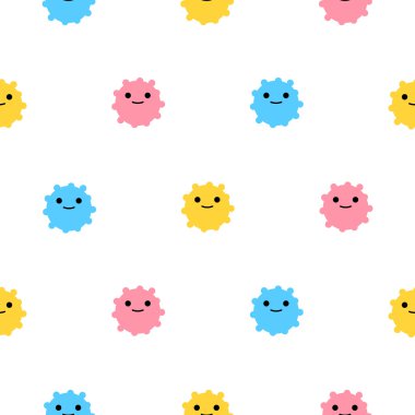 Fantezi yaratıklar ile dikişsiz vektör karikatür desen. Tekstil tasarımları için basit şablon.