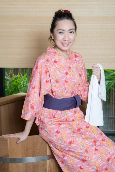 Onsen Series Asian Woman Onsen — Stock Photo, Image