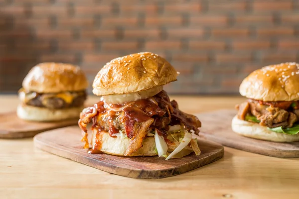 Série Alimentos Hambúrguer Bacon Imagem De Stock