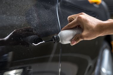 Araba serisi ayrıntılı: parlatma Siyah araba