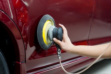 Araba serisi ayrıntılı: parlatma kırmızı araba