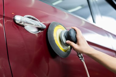 Araba serisi ayrıntılı: parlatma kırmızı araba