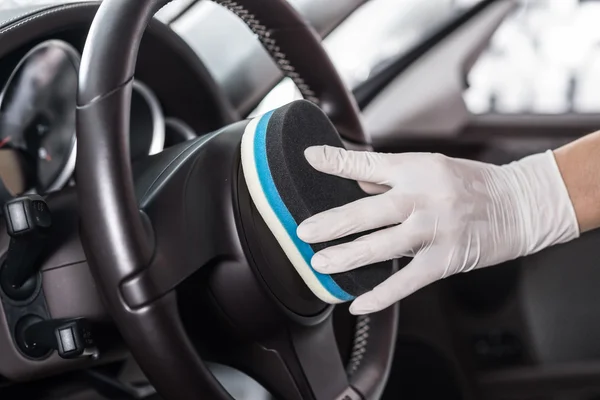 Serie de detalles del coche: Limpieza interior del coche — Foto de Stock