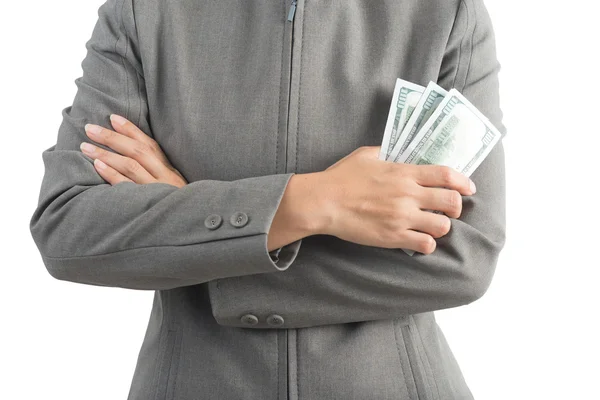 Asian office worker series : Holding money — Stock Photo, Image