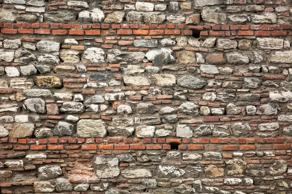 Ancien Mur Construit Brique Pierre Fond Historique — Photo