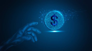 iş konsepti yapay zeka ve para 3D illüstrasyon