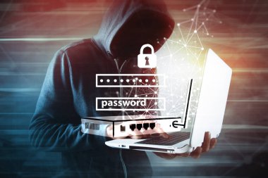 Güvenlik kavramı. İnternet iletimine siber saldırı