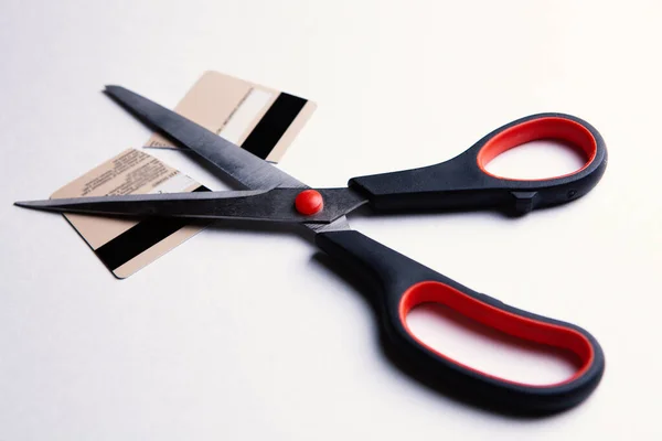 Debt Credit Card Scissors — Stock Photo, Image