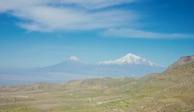 Ararat Dağı. Ermenistan 'dan güzel manzara