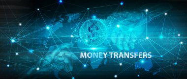 para transferi dijital dünyada, iş ve teknoloji konsepti 3D illüstrasyon 