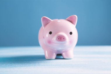 Domuz kumbarası masada.