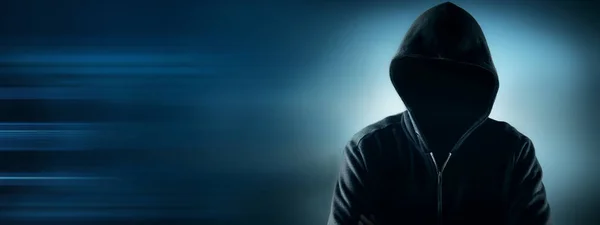 Cybersecurity Computer Hacker Met Hoodie — Stockfoto