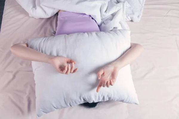Depressives Mädchen Kann Nachts Nicht Müde Schlafen — Stockfoto