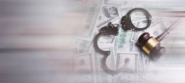 Money Handcuffs Bribery Authorities — Stock Photo, Image