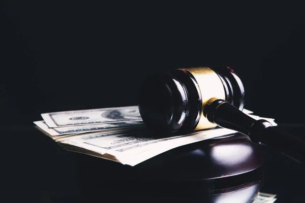 Judge Hammer Money Corruption — Stock Photo, Image