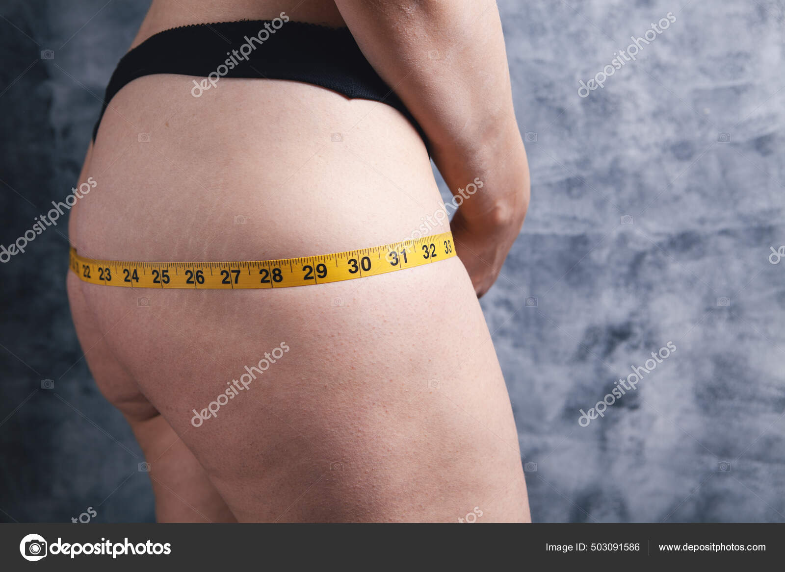 Young Girl Bras Measures Belly Tape Stock Photo by ©sasun