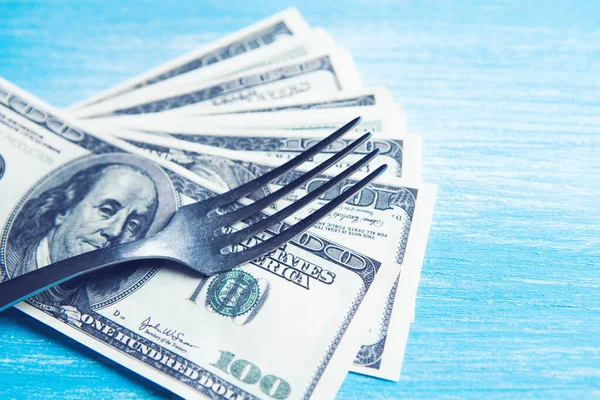 Banknote Fork Stock Photo