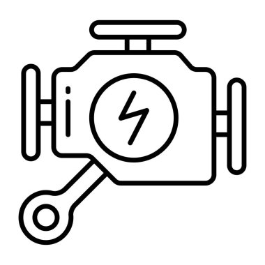 Araba motorunun modern tasarım simgesi 
