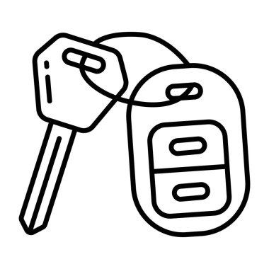 Doğrusal dizaynda araba anahtarı simgesi 