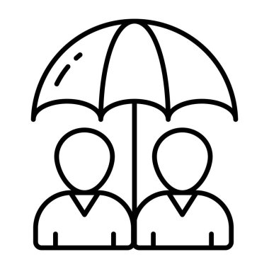 Avatarlı şemsiye, grup sigortası ikonu