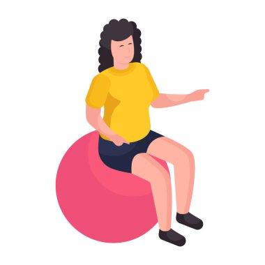 Fitness topu egzersizinin bir çizimi 