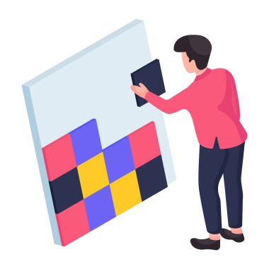 Fayansların Isometric tasarım çizimi Sanat tasarımı 