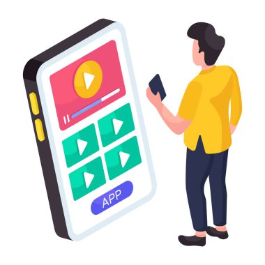 Mobil videonun eşsiz tasarım çizimi 