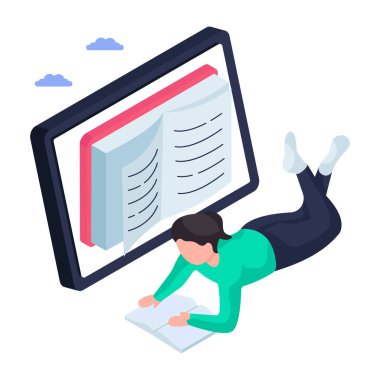 Elektronik kitabın modaya uygun tasarım çizimi 