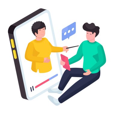 Çevrimiçi dersin renkli tasarım illüstrasyonu