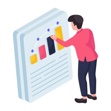 Veri raporunun düzenlenebilir tasarım illüstrasyonu